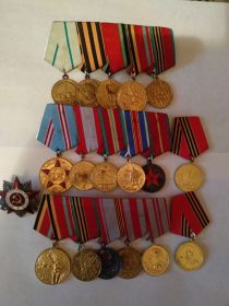 За годы послевоенной службы был награждён рядом медалей и Орденом ВОВ