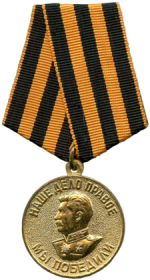 Медаль «За победу над Германией в Великой Отечественной войне 1941–1945 гг.» ,  Орден Отечественной войны II степени
