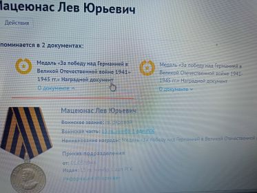 медаль "За боевые заслуги",  Орден Отечественной войны 2 степени, Медаль За победу над Германией в Великой Отечественной войне 1941-1945гг"