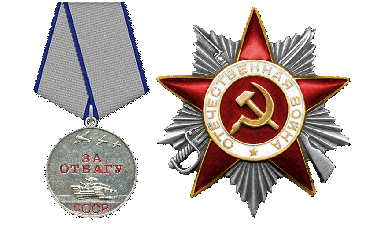 Медаль «За отвагу»;  Орден Отечественной войны II степени