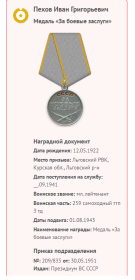 Медаль"За боевые заслуги"(2)