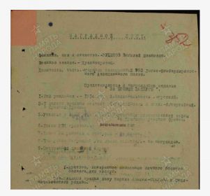 Медаль «За боевые заслуги», «За оборону Кавказа», «За победу над Германией» и орденом «Красной звезды».