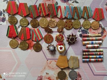 Медаль «За боевые заслуги» Медаль «За победу над Германией в Великой Отечественной войне 1941–1945 гг.» Медаль «За оборону Сталинграда»