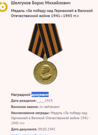 Медаль за победу над Германией 1941-1945