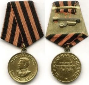 медаль "За Победу над Германией в Великой Отечественной Войне 1941-1945 гг."