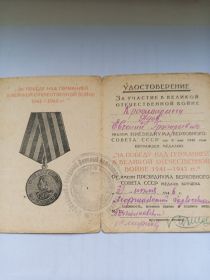 За победу над Германией