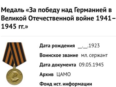 Медаль «За победу над Германией в Великой Отечественной войне 1941–1945 гг.»