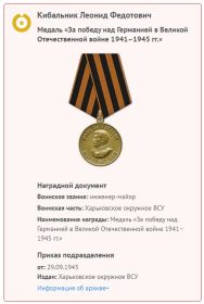 Медаль За победу над Германией в Великой Отечественной войне 1941–1945 гг