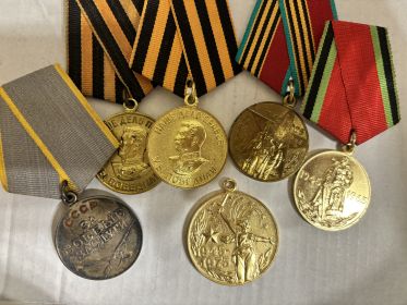 Награжден медалями :   «За боевые заслуги» «За победу над Германией в Великой Отечественной войне 1941—1945 гг.» «Участнику Великой Отечественной войны» Многие медали были утеряны.