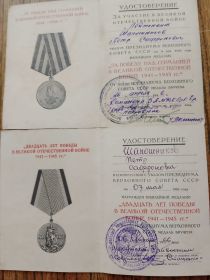 За Победу над Германией В ВОВ 1941-1945гг и Двадцать лет Победы В ВОВ 1941-1945гг