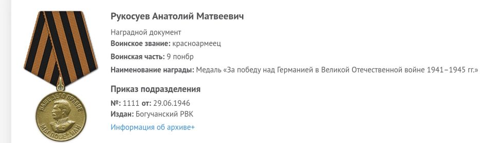 Медаль За Победу над Германией в Великой Отечественной войне 1941-1945 гг