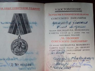Медаль за оборону Советского Заполярья, Медаль за Боевые заслуги