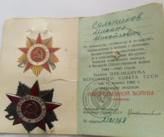 орден 1 степени