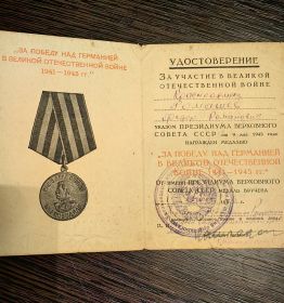 За победу над Германией в Великой Отечественной войне 1941-1945
