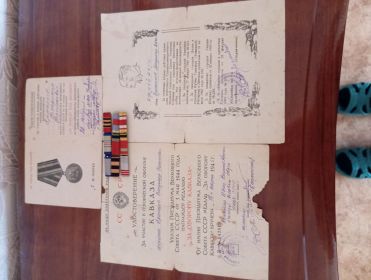 За оборону Кавказа. За овладения г. Варшава, Лодзь, Кутно, Томашув, Гостынин, Гнезен. За победу над Японией.