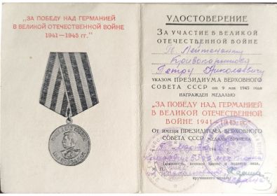 Медаль «За победу над Германией в Великой Отечественной войне 1941—1945 гг.