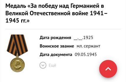 Медаль "За победу над Германией в Великой Отечественной войне 1941-1945 гг"