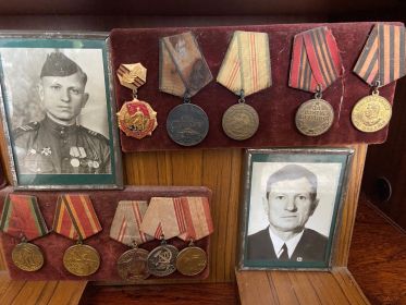Медаль «За отвагу» (2) Орден Красной Звезды (2) Орден Отечественной войны II степени (2) Медаль «За оборону Кавказа» (2)
