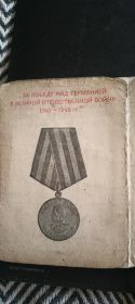 Медаль за победу над Германией в Великой отечественной войне 1941-1945 гг.