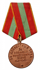 «За доблестный труд в Великой Отечественной войне 1941–1945 гг.»