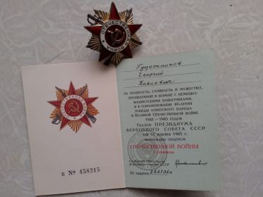 Орден Отечественной войны1 степени