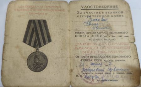 За победу над Германией в Великой Отечественной войне 1941—1945 гг