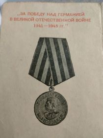 За победу над Германией в Великой Отечественной войне 1941-1945гг