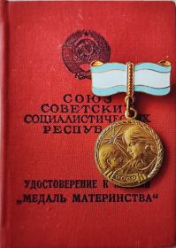 “Медаль материнства” II степени