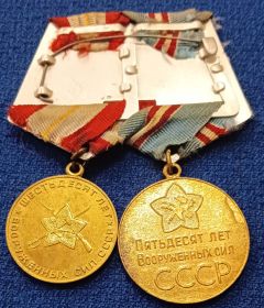 Медали 50 и 60 лет ВС СССР - Удостоверение (нет)