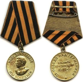 медаль " За Победу над Германией в Великой Отечественной войне 1941-1945 гг.",