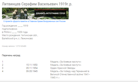 Медаль "За боевые заслуги", Орден Красной Звезды, Медаль "За победу над Германией в Великой Отечественной войне 1941-1945 гг.