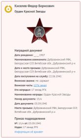 Орден Красной Звезды, 1945 г.