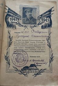 Благодарность за овладение городами Секешфехервар и Бичке