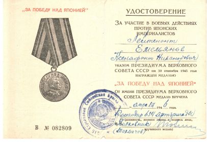 За победу над Японией