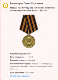 Медаль «За победу над Германией в Великой Отечественной войне 1941–1945 гг.»
