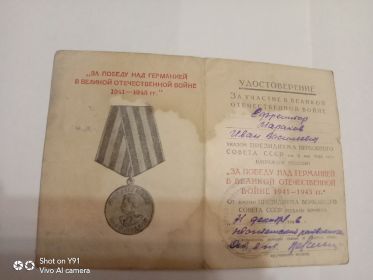 Медаль "За Победу над Германией в Великой Отечественной войне 1941-1945 г.г."
