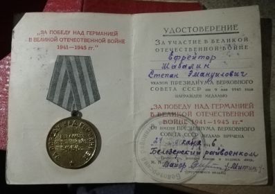 Медаль "За победу над Германией в Великой Отечественной войне 1941-1945 гг."
