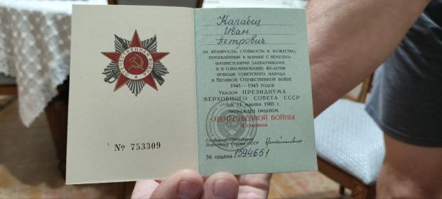 Орден отечественной войны II степени