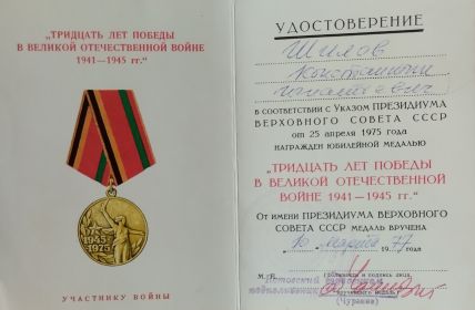 "ТРИДЦАТЬ ЛЕТ ПОБЕДЫ В ВЕЛИКОЙ ОТЕЧЕСТВЕННОЙ ВОЙНЕ 1941-1945 гг. "