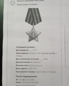 Орден славы 3 степени