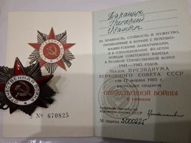Орден Отечественной Войны II степени