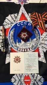 орден ОТЕЧЕСТВЕННОЙ ВОЙНЫ I степени  № ордена: 2280973