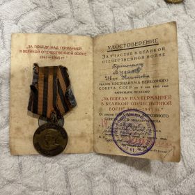 За победу над Германией в Великой Отечественной войне