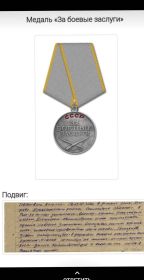 За боевые заслуги