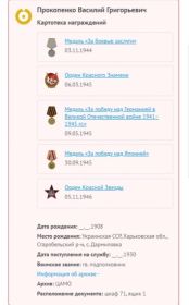 Орден красной звезды 05.11.1946