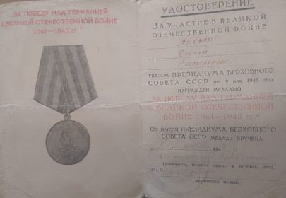 Медаль за аобеду над Германией в ВОВ