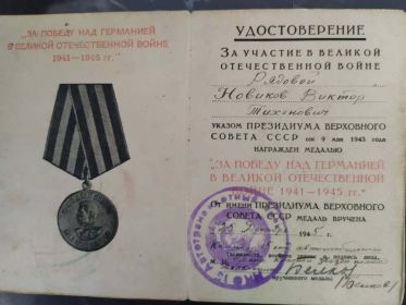 Медаль за победу над Германией 1941 - 1945 гг.