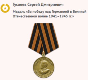 Медаль «За победу над Германией в ВОВ 1941-1945гг»