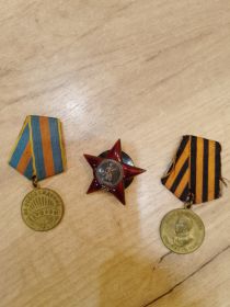 Орден Красной Звезды, медаль за освобождение Варшавы и медалью за победу над Германией