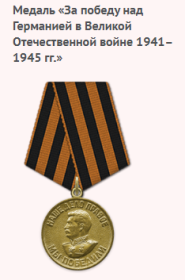 "За Победу над Германией в Великой Отечественной войне 1941-1945гг."